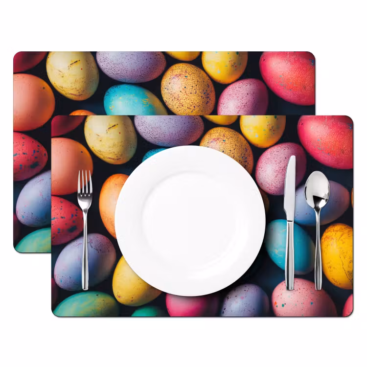 Kleurrijk - Paaseitjes - Spetters Placemat vinyl groot -zzsfeer2_Kitchenyeah-website