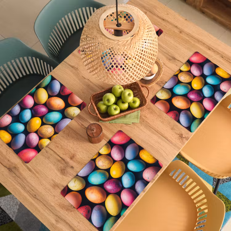 Kleurrijk - Paaseitjes - Spetters Placemat vinyl groot -zzsfeer5_Kitchenyeah-website