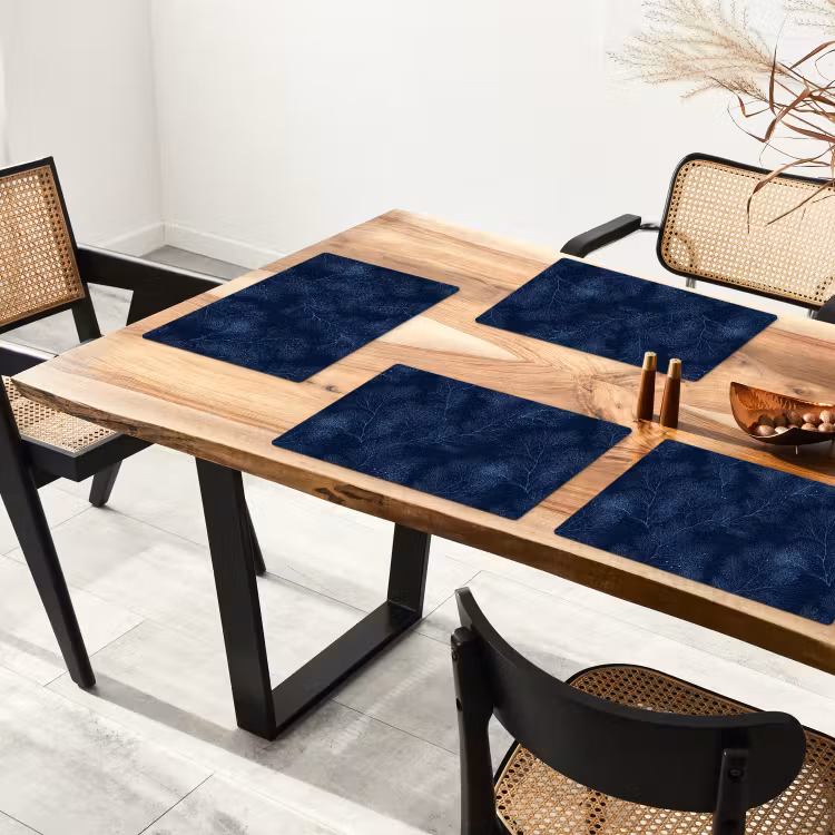Koraal - Takken - Patroon - Nachtblauw Placemat vinyl groot 368 -zzsfeer4_Kitchenyeah-website
