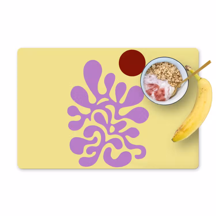 Koraal - Cirkel - Abstract - Geel Placemat vinyl groot -zzzproduct_Kitchenyeah-website