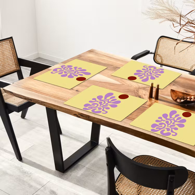 Koraal - Cirkel - Abstract - Geel Placemat vinyl groot -zzsfeer4_Kitchenyeah-website