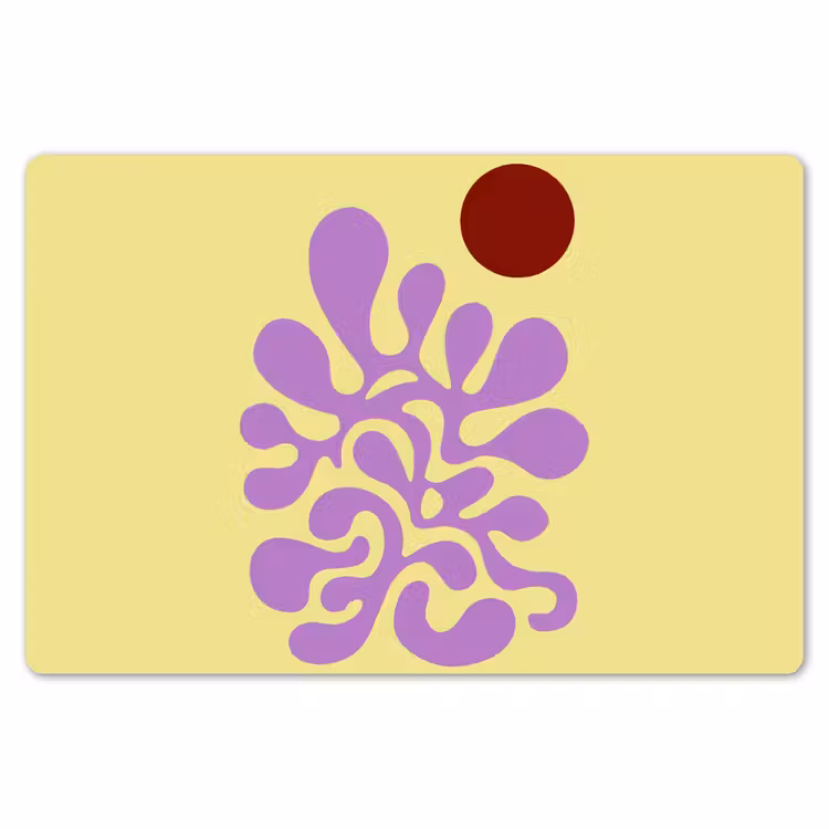 Koraal - Cirkel - Abstract - Geel Placemat vinyl groot -zzsfeer1_Kitchenyeah-website