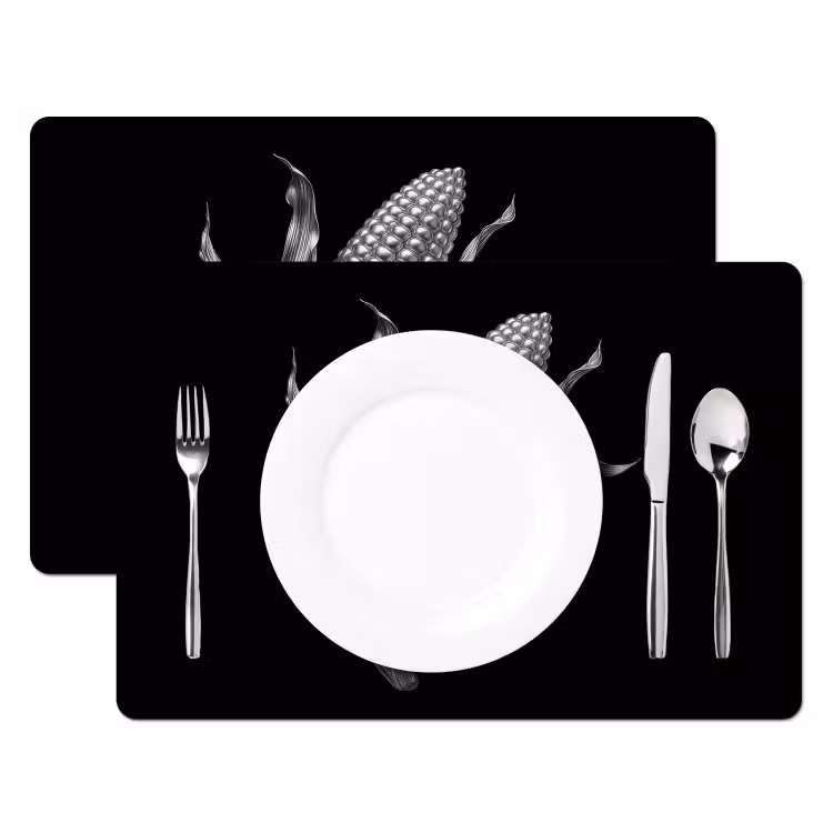 Maïskolf - Glanzend metaal - Elegant Placemat vinyl groot -zzsfeer2_Kitchenyeah-website