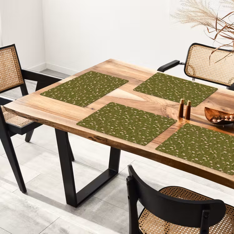 Landelijk - Bloemen - Groen Placemat vinyl groot 368 -zzsfeer4_Kitchenyeah-website