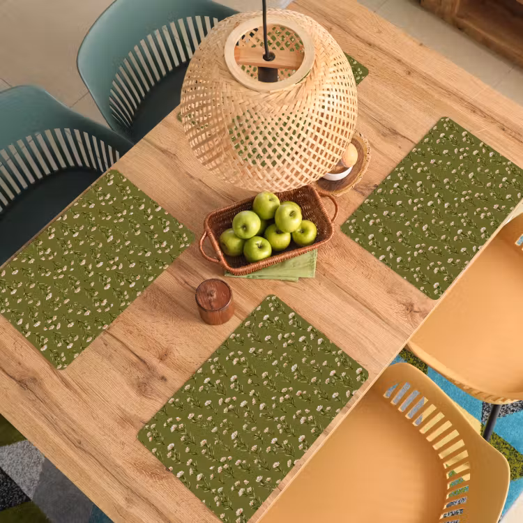 Landelijk - Bloemen - Groen Placemat vinyl groot 368 -zzsfeer5_Kitchenyeah-website