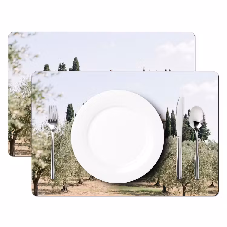 Placemat - 6 pieces - Country house - olive tree - orchard - Landhuis - olijfboom - gaard Placemat vinyl groot
