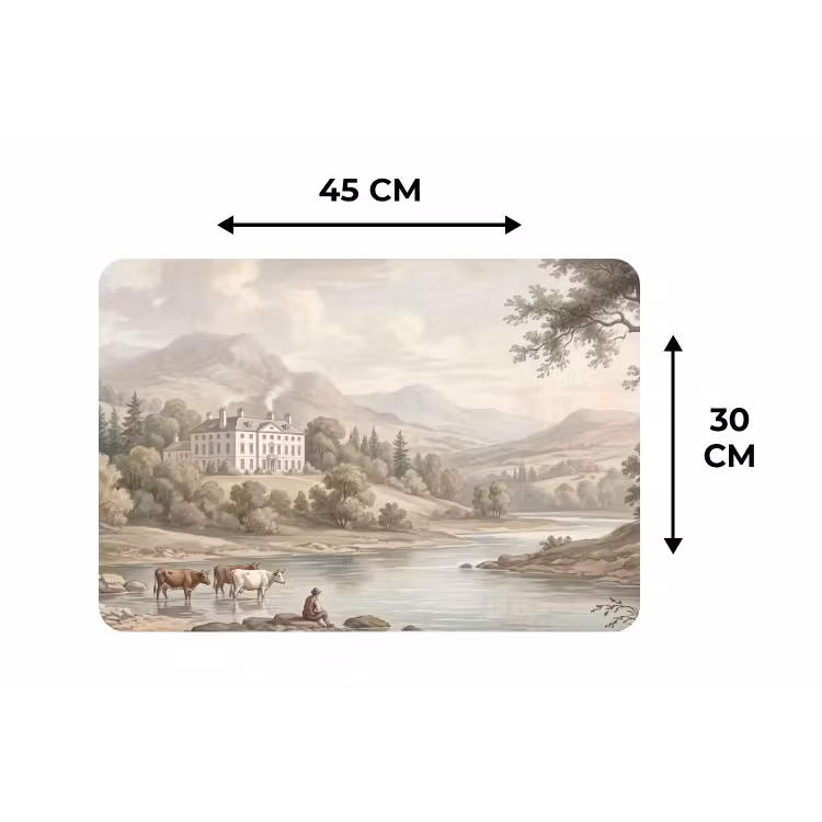 Landhuis - Rivier - Vee Placemat vinyl groot -specs
