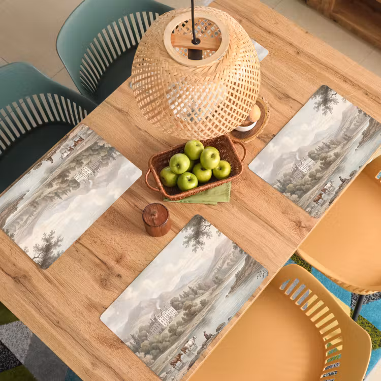 Landhuis - Rivier - Vee Placemat vinyl groot -zzsfeer5_Kitchenyeah-website