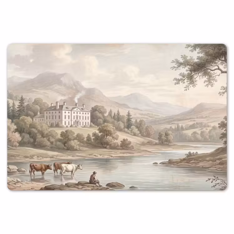 Landhuis - Rivier - Vee Placemat vinyl groot -zzsfeer1_Kitchenyeah-website