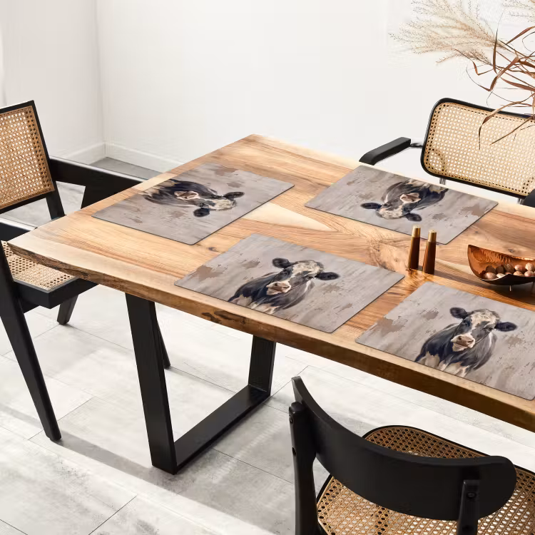 Koe - Portret - Dieren - Modern Placemat vinyl groot -zzsfeer4_Kitchenyeah-website