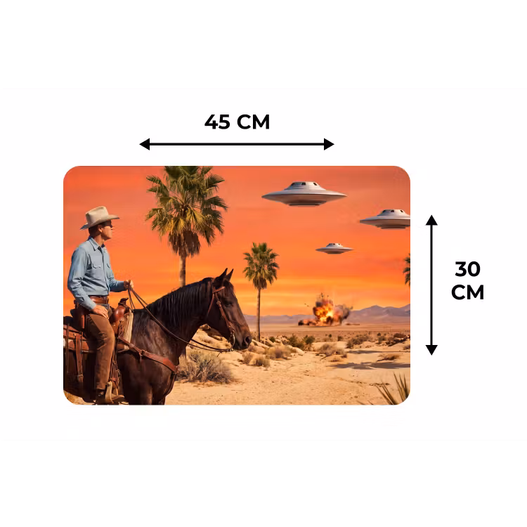 Placemat - 6 pieces - Cowboy - Horse - Desert - Cowboy - Paard - Woestijn Placemat vinyl groot
