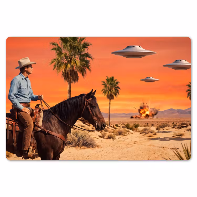 Placemat - 6 pieces - Cowboy - Horse - Desert - Cowboy - Paard - Woestijn Placemat vinyl groot