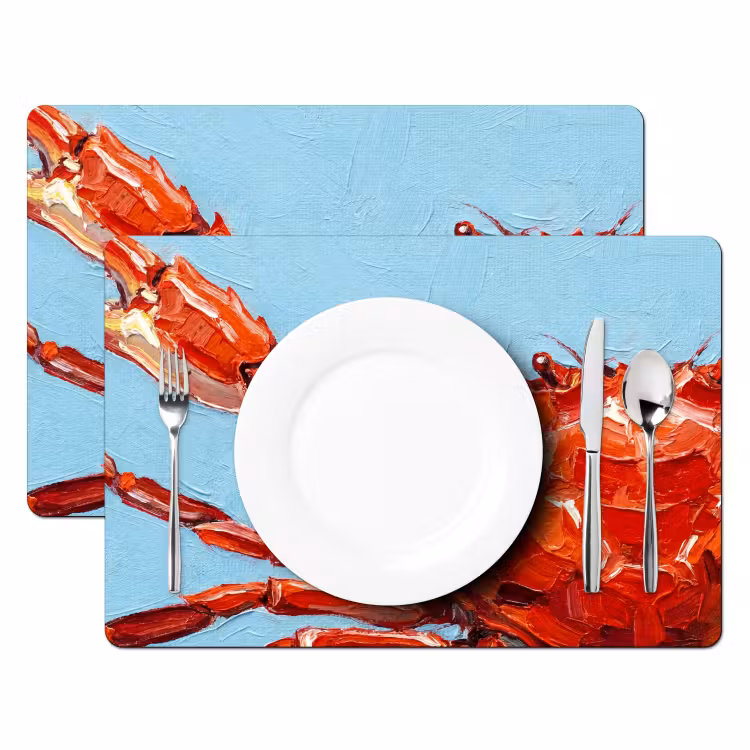 Krab - Zee - Dieren - Abstract - Rood Placemat vinyl groot -zzsfeer2_Kitchenyeah-website