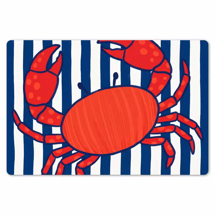 Krab - Strepen - Zeeleven - Illustratie - Rood Placemat vinyl groot -zzsfeer1_Kitchenyeah-website
