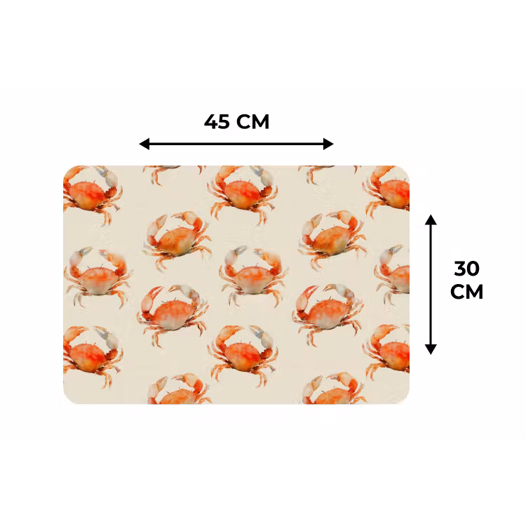 Krabben - Patroon - Oranje Placemat vinyl groot 368 -specs