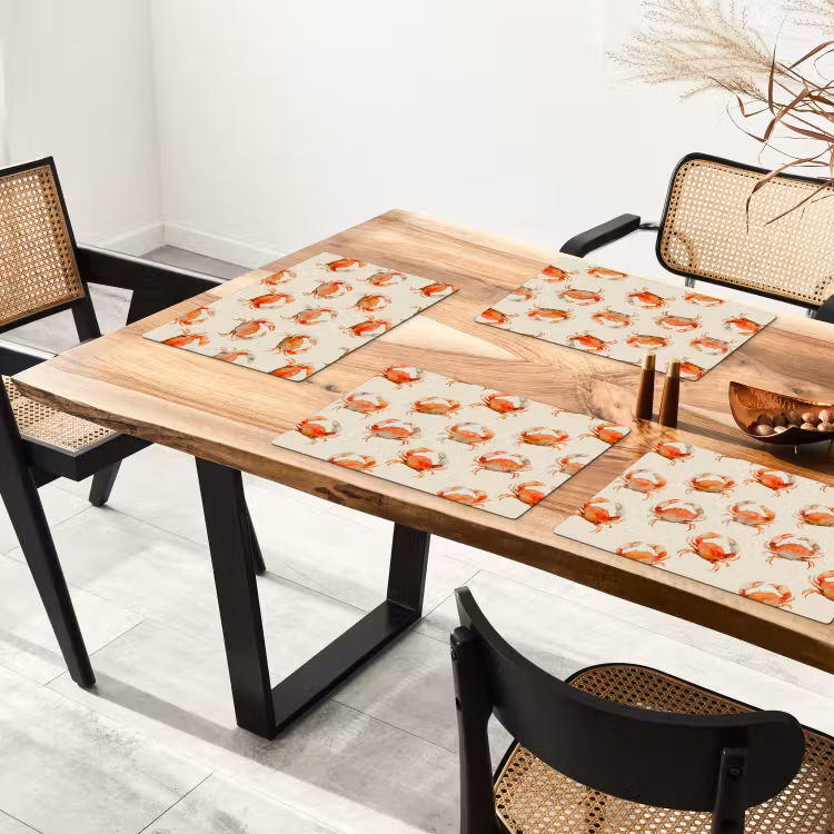 Krabben - Patroon - Oranje Placemat vinyl groot 368 -zzsfeer4_Kitchenyeah-website