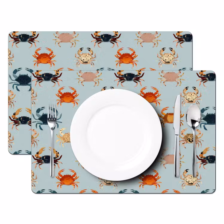 Krabben - Speels - Kleurrijk Placemat vinyl groot 368 -zzsfeer2_Kitchenyeah-website