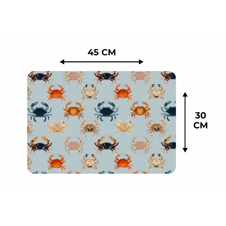 Krabben - Speels - Kleurrijk Placemat vinyl groot 368 -specs