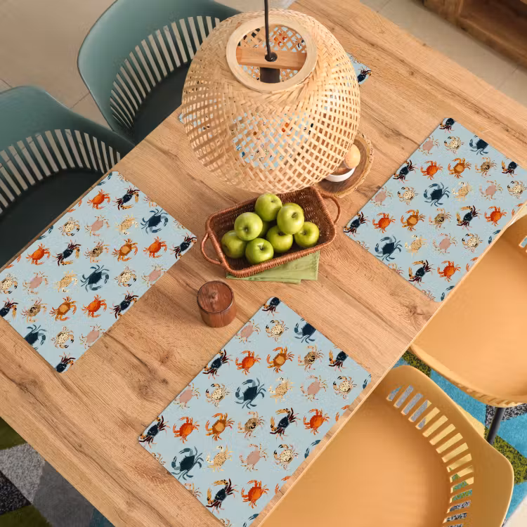 Krabben - Speels - Kleurrijk Placemat vinyl groot 368 -zzsfeer5_Kitchenyeah-website