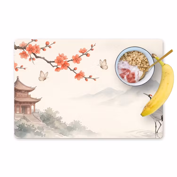 Kraanvogel - Azië - Klassiek Placemat vinyl groot -zzzproduct_Kitchenyeah-website