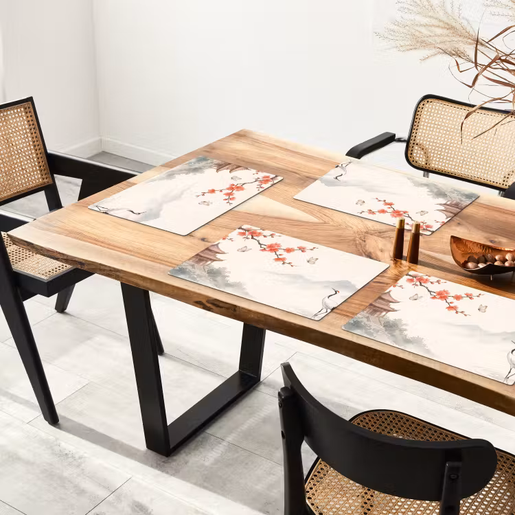 Kraanvogel - Azië - Klassiek Placemat vinyl groot -zzsfeer4_Kitchenyeah-website