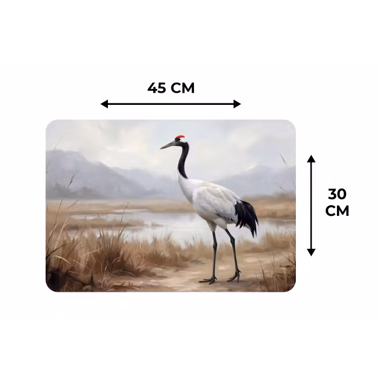 Kraanvogel - Natuur - Realistisch Placemat vinyl groot -specs