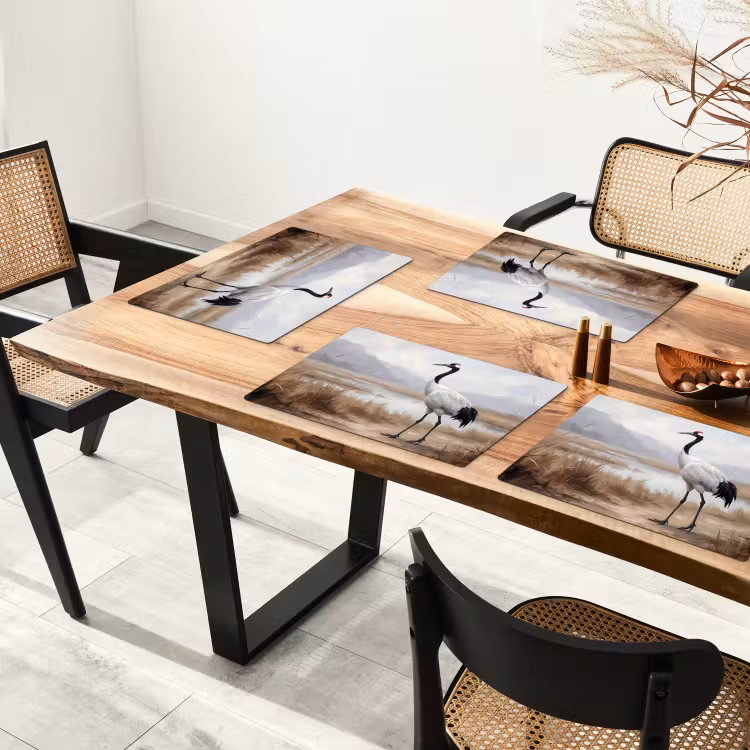 Kraanvogel - Natuur - Realistisch Placemat vinyl groot -zzsfeer4_Kitchenyeah-website