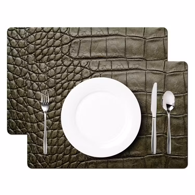 Krokodillenleer - Structuur - Groen Placemat vinyl groot -zzsfeer2_Kitchenyeah-website
