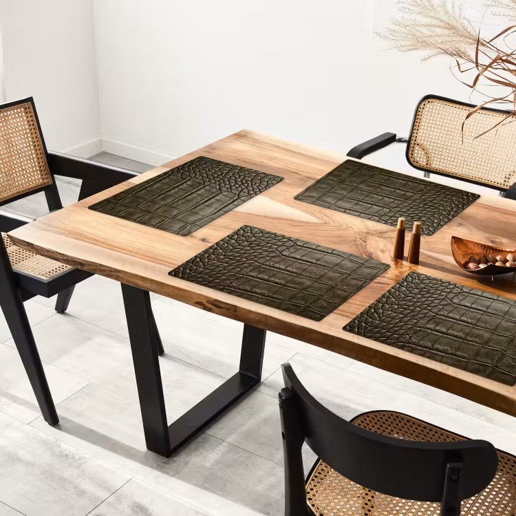 Krokodillenleer - Structuur - Groen Placemat vinyl groot -zzsfeer4_Kitchenyeah-website