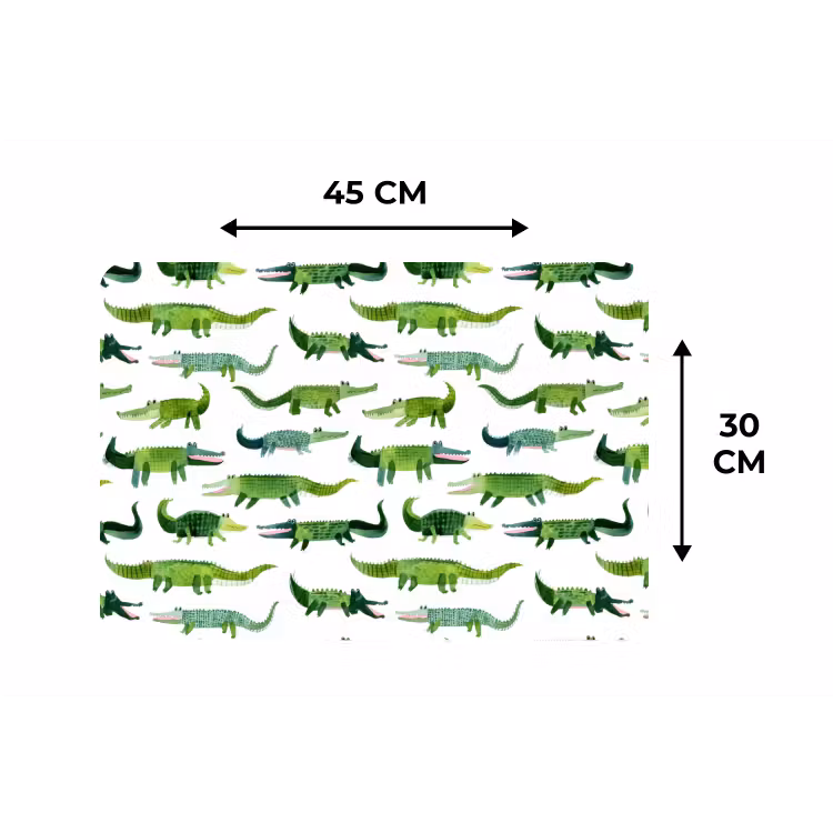 krokodillen - Speels - Groen Placemat vinyl groot 368 -specs