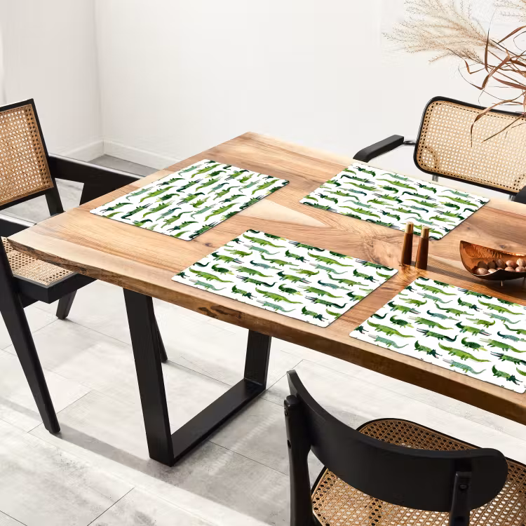 krokodillen - Speels - Groen Placemat vinyl groot 368 -zzsfeer4_Kitchenyeah-website