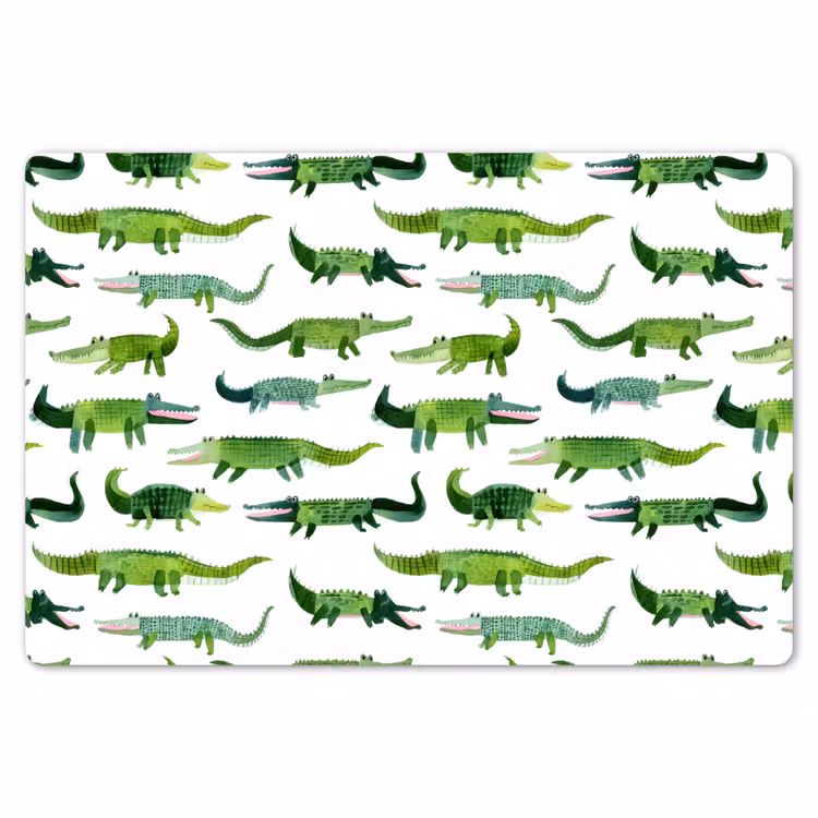 krokodillen - Speels - Groen Placemat vinyl groot 368 -zzsfeer1_Kitchenyeah-website