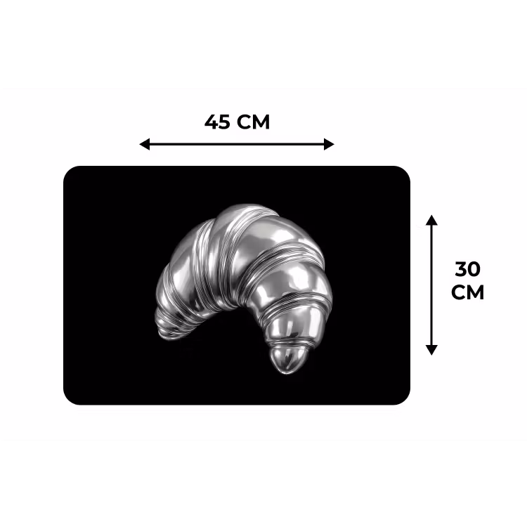 Croissant - Metaal - Zilver Placemat vinyl groot -specs