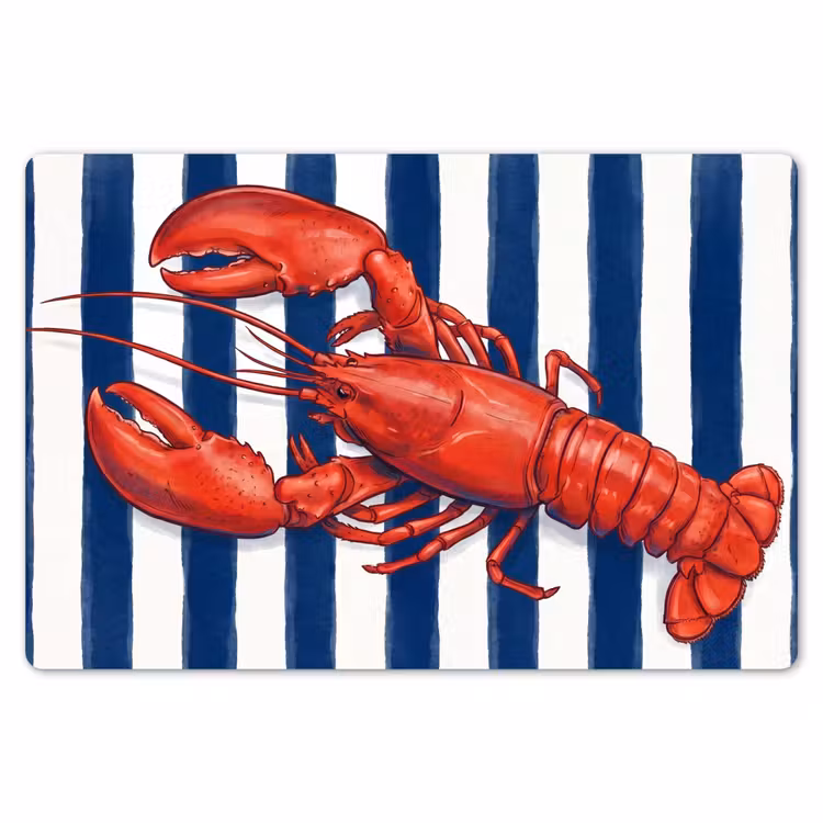 Schaaldier - Kreeft - Marine - Illustratie - Rood Placemat vinyl groot -zzsfeer1_Kitchenyeah-website