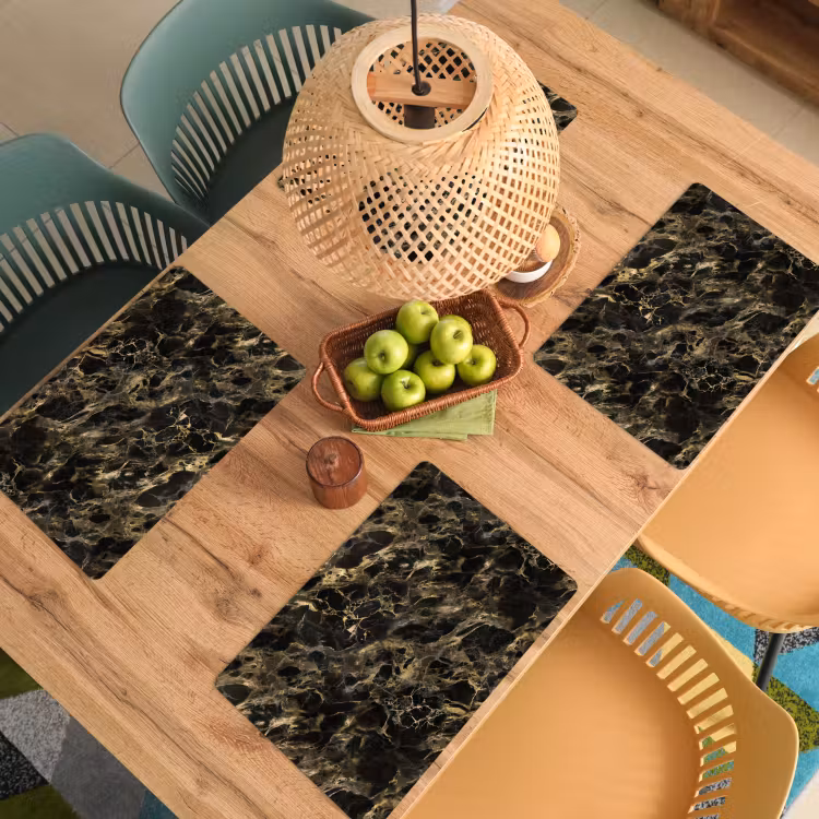 Kristal - Goud - Zwart - Marmer Placemat vinyl groot 368 -zzsfeer5_Kitchenyeah-website