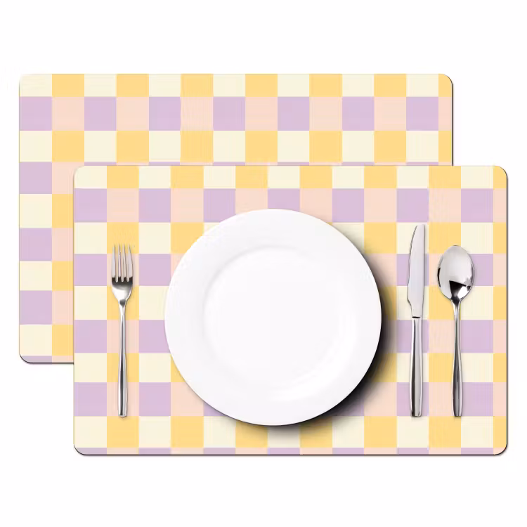 Blokjes - Lila - Geel Placemat vinyl groot 368 -zzsfeer2_Kitchenyeah-website