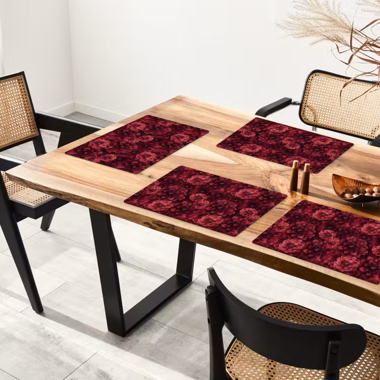 Dahlias - Bloemen - Rood Placemat vinyl groot 368 -zzsfeer4_Kitchenyeah-website