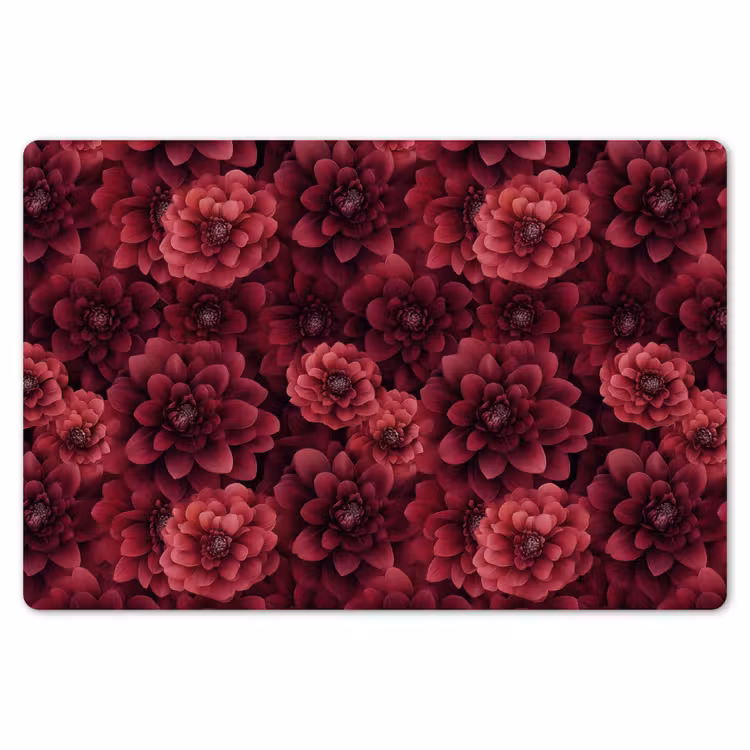 Dahlias - Bloemen - Rood Placemat vinyl groot 368 -zzsfeer1_Kitchenyeah-website