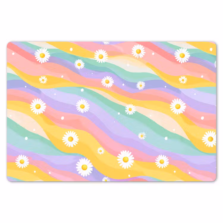 Madeliefjes - Kleurrijk - Pastel - Vrolijk Placemat vinyl groot -zzsfeer1_Kitchenyeah-website