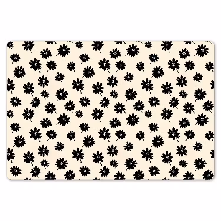 Madeliefjes - Grafisch - Zwart - Beige Placemat vinyl groot 368 -zzsfeer1_Kitchenyeah-website
