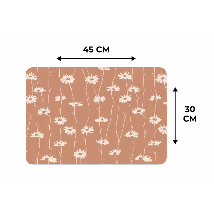 Madeliefjes - Subtiel - Terracotta Placemat vinyl groot 368 -specs
