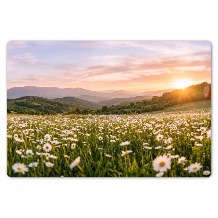 Madelief - Veld - Heuvels - Groen Placemat vinyl groot -zzsfeer1_Kitchenyeah-website