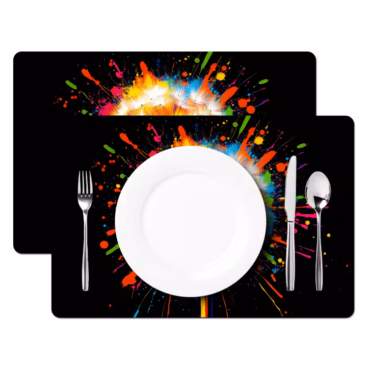 Paardenbloem - Graffiti - Kleurrijk - Bloemen - Natuur Placemat vinyl groot -zzsfeer2_Kitchenyeah-website