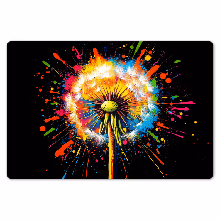 Paardenbloem - Graffiti - Kleurrijk - Bloemen - Natuur Placemat vinyl groot -zzsfeer1_Kitchenyeah-website