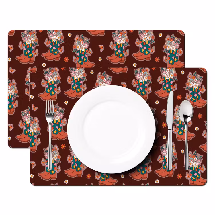 Donker - Cowboy - Laars - Patroon Placemat vinyl groot 368 -zzsfeer2_Kitchenyeah-website