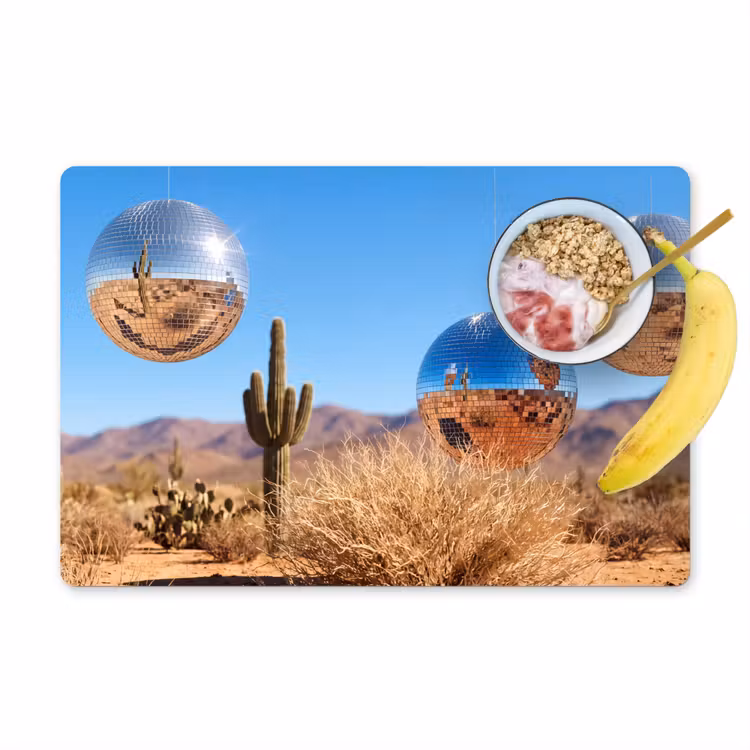 Placemat - 6 pieces - Desert - Mirror Ball - Art - Woestijn - Spiegelbal - Kunst Placemat vinyl groot