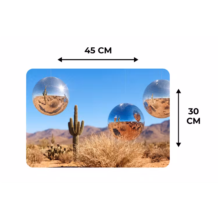 Placemat - 6 pieces - Desert - Mirror Ball - Art - Woestijn - Spiegelbal - Kunst Placemat vinyl groot