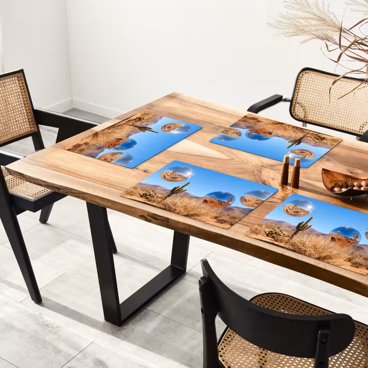Placemat - 6 pieces - Desert - Mirror Ball - Art - Woestijn - Spiegelbal - Kunst Placemat vinyl groot