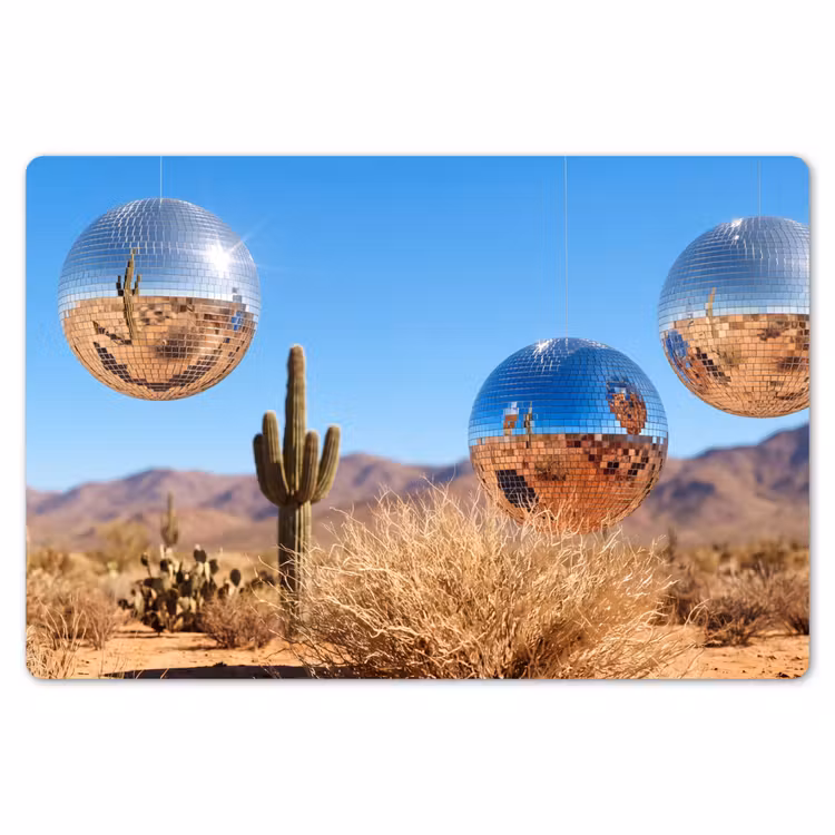 Placemat - 6 pieces - Desert - Mirror Ball - Art - Woestijn - Spiegelbal - Kunst Placemat vinyl groot