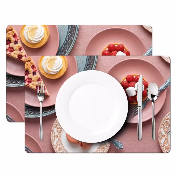 Dessert - Taart - Gebak - Zoet - Roze Placemat vinyl groot -zzsfeer2_Kitchenyeah-website